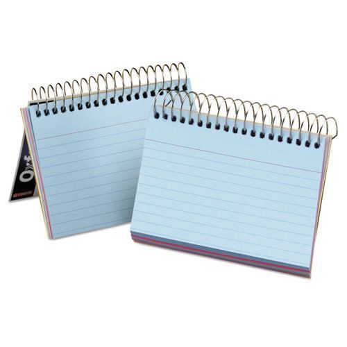 Spiral Index Cards, 3 x 5, 50 Cards, Assorted Colors