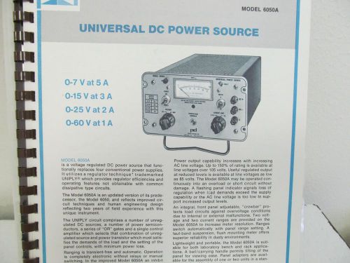 Power Designs 6050A Universal DC Power Source Technical Data Manual w/Schematic