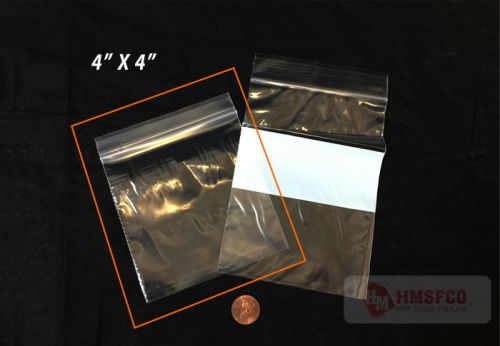 4&#034; x 4&#034; plastic zip seal bags, 200 pcs, 2mil for sale