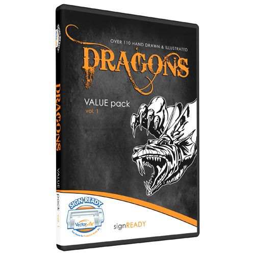 Dragons clipart -vinyl cutter plotter images -eps vector clip art graphics cd for sale