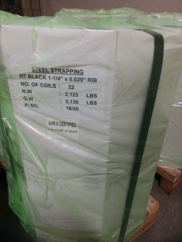 Steel strapping,1-1/4 .029 thick. ht approx. 95-100 pound coils 1 plt=22 coils for sale