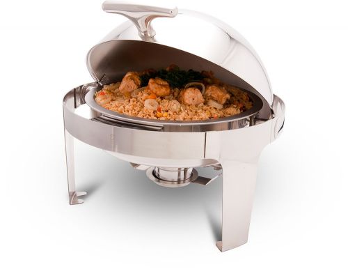 PrestoWare PWR-1RR Round Roll-Top Chafing Dish 5 Qt with Stand