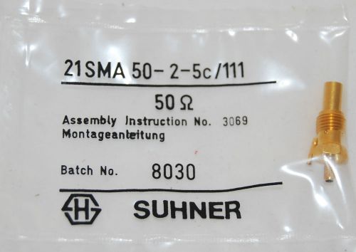 HUBER SUHNER 21 SMA 50-2-5C/111 CONNECTOR Straight panel cable jack