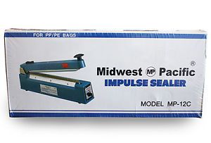 $132 nib midwest pacific mp-12c hand impulse bag heat sealer 12&#034; with cutter for sale