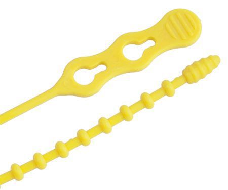 CABLE TIE,24&#034;BEADED,YELLOW,5/B