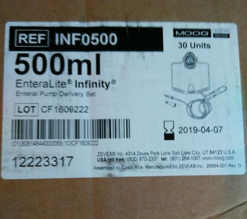 EnteraLite Infinity 500ml feeding bag pump set case of 30
