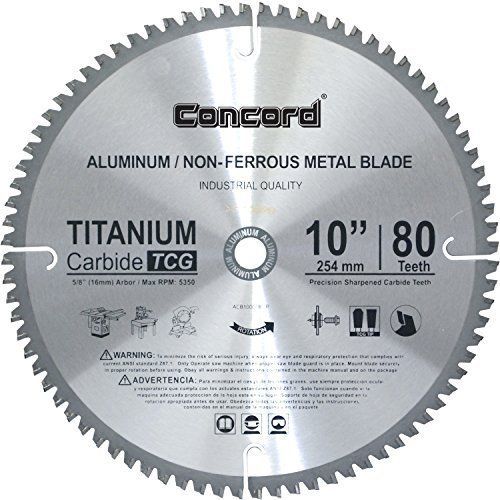 Concord Blades ACB1000T080HP 10-Inch 80 Teeth TCT Non-Ferrous Metal Saw Blade