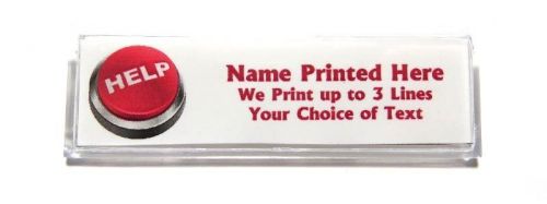 Help Button Custom Name Tag Badge ID Pin Magnet for Tech Support Staff Info Desk