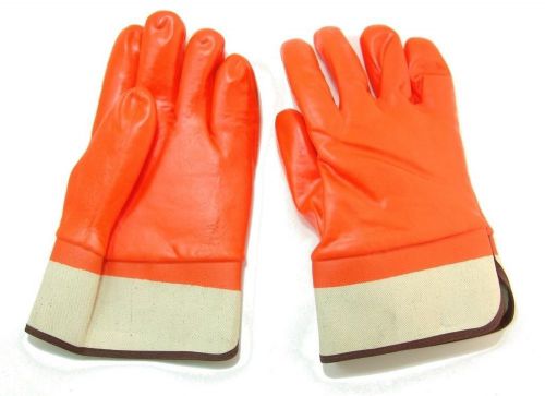 Orange Leather Work Gloves All purpose use, Reinforced Palm Large 2&#034; cuff,