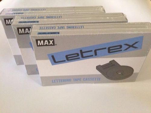 Max Letrex Lettering Tape Cassette SL-101 Transparent - 3 pack - NEW