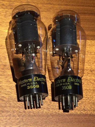 PAIR WESTERN ELECTRIC 350B DD /D GETTER TUBE DATE 752/5826 41/41 min 31