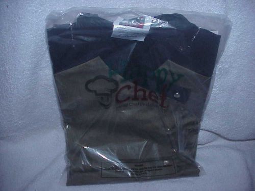 HAPPY CHEF GREEN SHORT SLEEVE Crossover Button Snap Coat/Smock