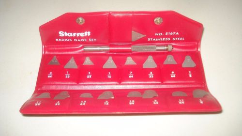 Starrett 18 piece small radius gages set with/ vinyl storage case 1/64&#034; - for sale