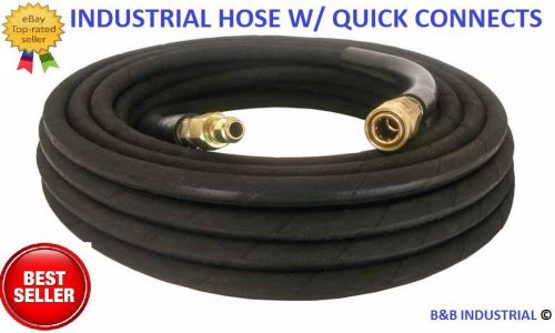 Pressure washer hose 50&#039; w/ couplers - 4000 psi black wire braid free shipping for sale