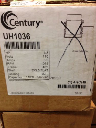 CENTURY UH1036 Unit Htr Motor, 1/3, 1075, 115/208-230, 48Y