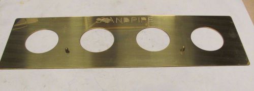 4-Hole Pol. Brass Standpipe Placard - 30&#034; Long x 9&#034; Wide - New, Slight Blemishes