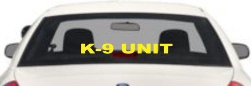 K-9 UNIT REAR WINDOW DECAL SET Police Dog YELLOW Sticker k9 Police Car Truck SUV
