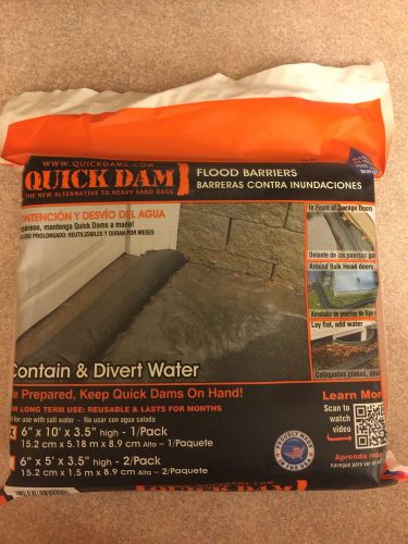 Quick Dam QD610-1ES Flood Barrier, 6-Inch x 10-Feet, 1-Pack