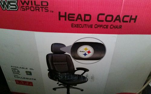 NEW WILD SPORTS PITTSBURGH STEELERS  NFL EXECUTIVE OFFICE LEATHER CHAIR AWESOME!