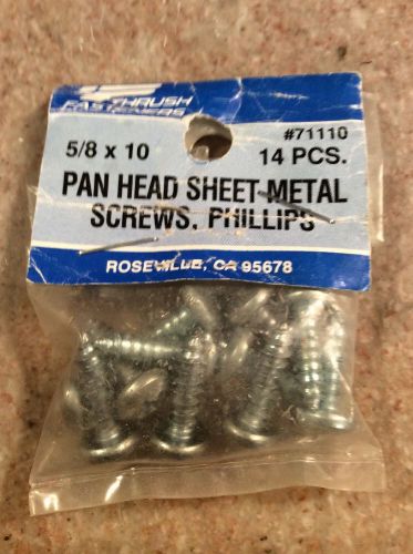 Sheet metal screws new old stock thrush nip pan head phillips #10 x 5/8&#034; qty 14 for sale