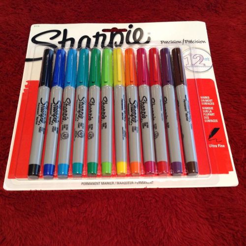 Sharpie Ultra Fine Point Permanent Markers, 12 Colored Markers