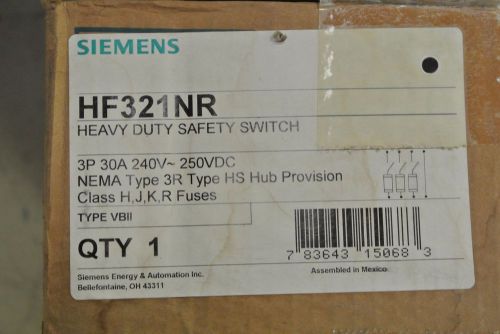 Siemens Heavy Duty Safety Switch 30 A 240 V Fusible Cat: HF321NR