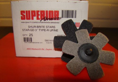 Superior Shur Brite Sanding Stars, 3&#034;, Type R, Fine, Qty. 25, 45597 /KK1/ RL
