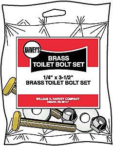 Toilet bolt,1/4x3.5&#034;brs 4/bg for sale