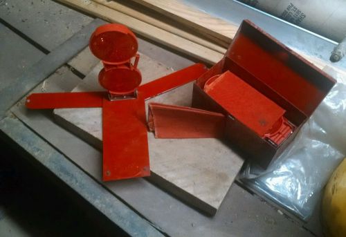 Vintage Set of 3 Red Signal Stat 793 M Reflectors Safety Truck Automobilia