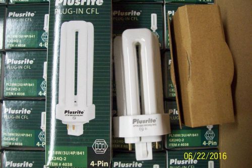 PLUSRITE 18 WATT 4 PIN COMPACT FLUORESCENT LAMP LIGHT BULB 4038, PL18W/3U/4P/841