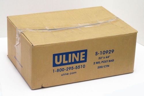 150 32x44 Flat Open Top Clear Poly Bag 2 Mil Uline S-10909 Open Box