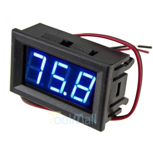 Mini dc 5-120v voltmeter blue led panel 3-digital display voltage meter 2-wire for sale