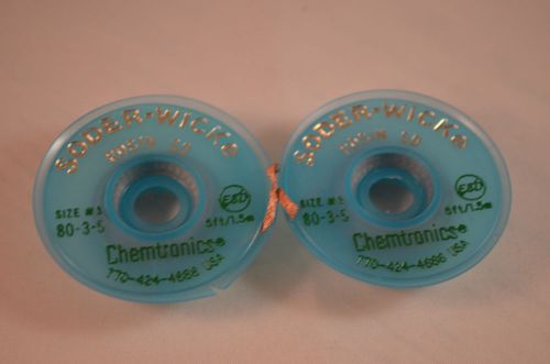 2x original chemtronics-80-3-5-braid,desoldering,rosin sd ,5ft for sale