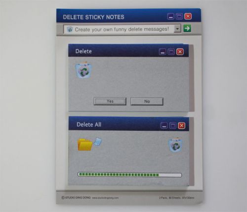 Computer delete / delete all pop up messages funny sticky notes sticky memo pad for sale