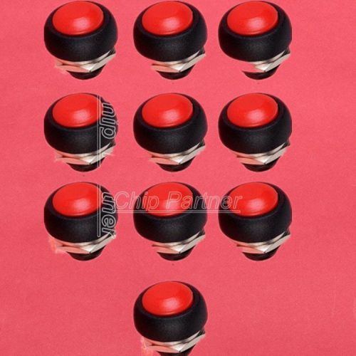 10pcs 12mm switch waterproof lockless momentary push button mini red round for sale