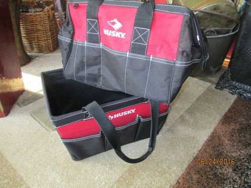 TWO HUSKY TOOL TOTES 16&#034; X 12&#034; AND 16&#034; X 9&#034;