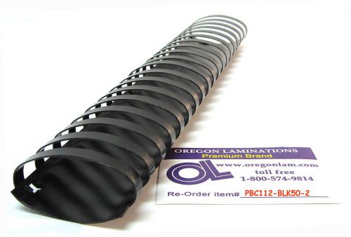 Black plastic comb binding spines 1-1/2&#034; diameter (38mm) 19 ring (100) oregonlam for sale