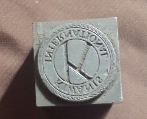 Vintage Letterpress Metal Printing Block International Kiwanis Seal