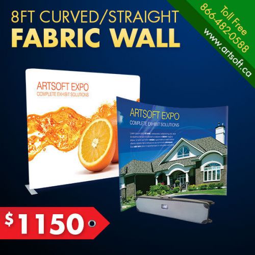8ft Curved/Straight Tension Fabric Wall Tradeshow