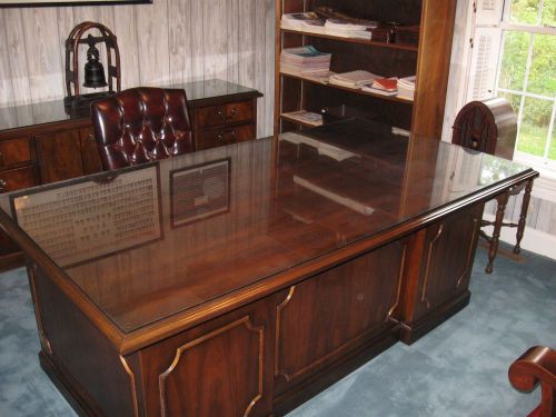 KIMBALL OFFICE FURNITURE SUITE - desk, credenza, chairs