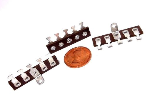 5-lug phenolic miniature lug terminal strips nos usa 1-ground 1/4&#034; centers x3pcs for sale
