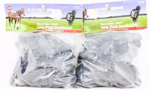 2 pack of 25 electrobraid  post insulators 155548 black heavy duty line new for sale