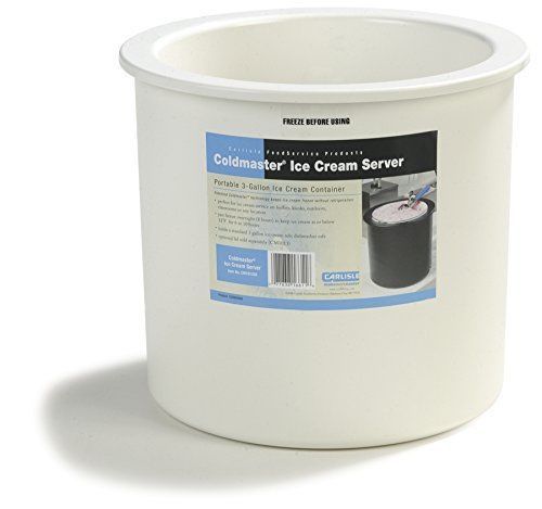 Carlisle cm101202 coldmaster insulated ice cream server and lid, 3 gallon white for sale