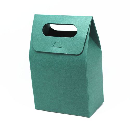 Green Kraft Paper Package Boxes W/ Handle&amp;Window For Gifts Wedding Favors