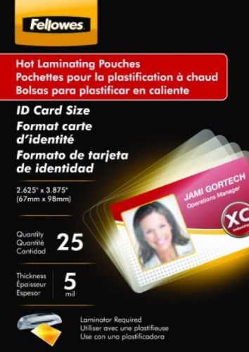 Fellowes Laminating Pouches, ID Tag Size, 5 Mil, 100 Pack (52015)