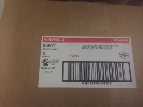(Box of 5) WIREMOLD LEGRAND 5450T-WH TWIN COVER DEVICE MANAGEMENT BRACKET WHITE