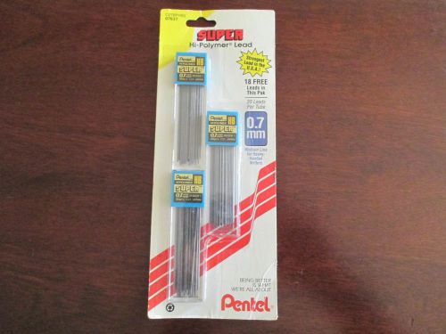 PENTEL SUPER HI-POLYMER PENCIL LEADS, 0.7mm