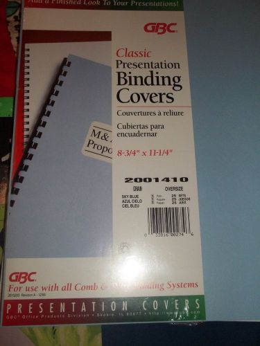 GBC Classic Presentation Binding Covers ~25 Sets ~ Sky Blue ~ 8.75&#034; x 11.25&#034;~NEW