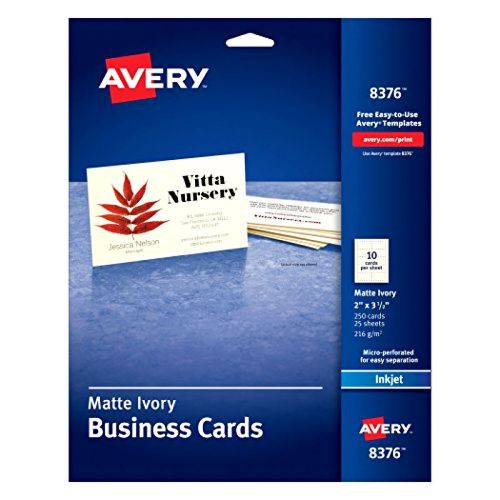 Avery 2&#034; x 3.5&#034; Ink Jet Business Cards (8376)