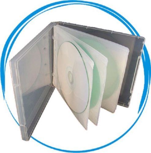 50 PCS Multi-8 CD DVD Poly Case w/Outer Sleeve For Artwork Cover, Clear, PP8C